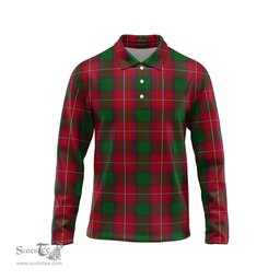 Scottish Rattray Tartan Long Sleeve Plaid Polo Shirt