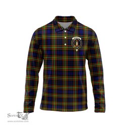Scottish MacLellan Modern Clan Crest Tartan Polo Long Sleeve Plaid Polo Shirt
