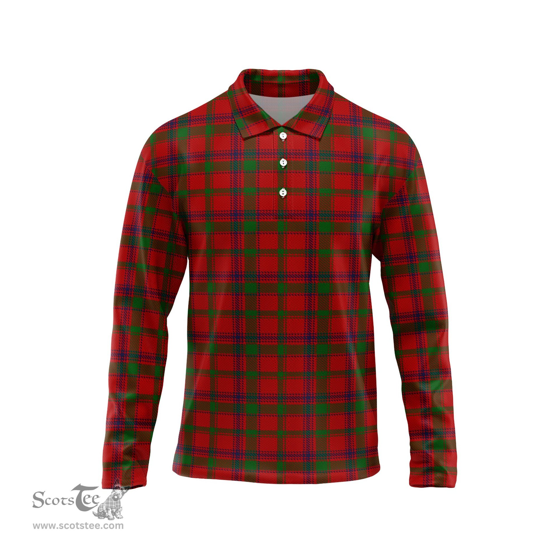 Scottish MacColl Tartan Long Sleeve Plaid Polo Shirt
