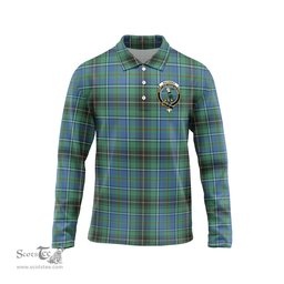 Scottish MacInnes Ancient Clan Crest Tartan Polo Long Sleeve Plaid Polo Shirt