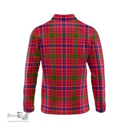 Scottish MacRae Modern Tartan Long Sleeve Plaid Polo Shirt