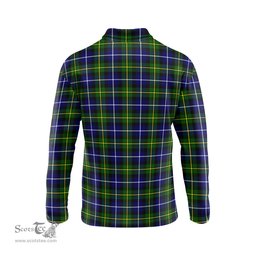 Scottish MacNeil of Barra Modern Clan Crest Tartan Polo Long Sleeve Plaid Polo Shirt