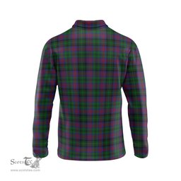 Scottish MacLachlan Hunting Tartan Long Sleeve Plaid Polo Shirt