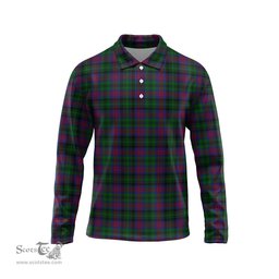 Scottish MacLachlan Hunting Tartan Long Sleeve Plaid Polo Shirt