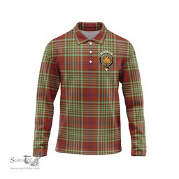 Scottish MacGillivray Hunting Ancient Clan Crest Tartan Polo Long Sleeve Plaid Polo Shirt