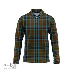 Scottish MacTavish Hunting Tartan Long Sleeve Plaid Polo Shirt