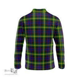 Scottish Watson Modern Tartan Long Sleeve Plaid Polo Shirt