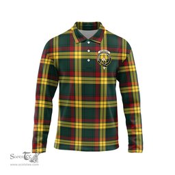 Scottish MacMillan Old Modern Clan Crest Tartan Polo Long Sleeve Plaid Polo Shirt