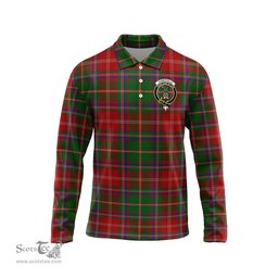 Scottish Somerville Clan Crest Tartan Polo Long Sleeve Plaid Polo Shirt