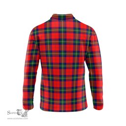Scottish Ruthven Modern Tartan Long Sleeve Plaid Polo Shirt