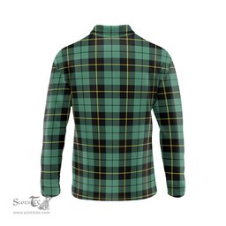 Scottish Wallace Hunting Ancient Clan Crest Tartan Polo Long Sleeve Plaid Polo Shirt
