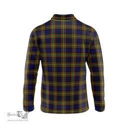 Scottish MacLellan Modern Tartan Long Sleeve Plaid Polo Shirt