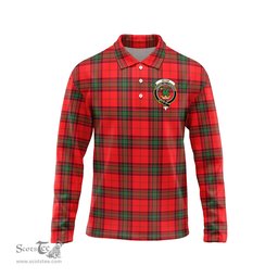 Scottish Seton Modern Clan Crest Tartan Polo Long Sleeve Plaid Polo Shirt