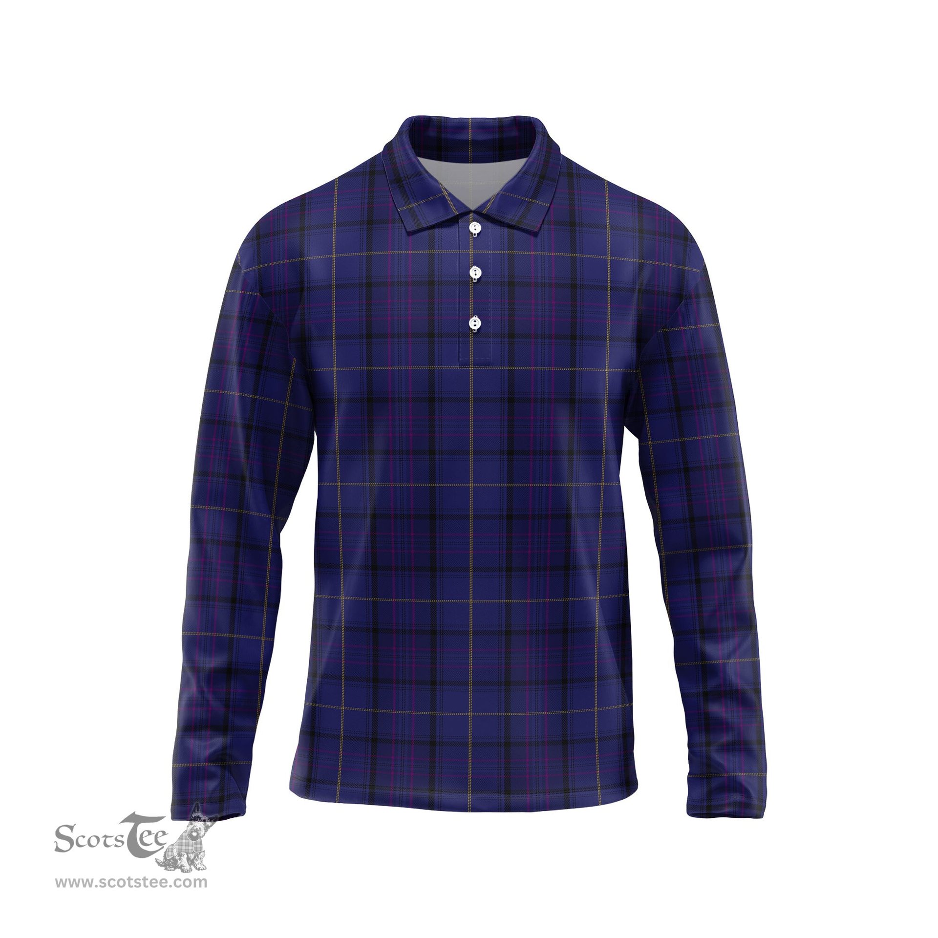 Scottish Payne Tartan Long Sleeve Plaid Polo Shirt
