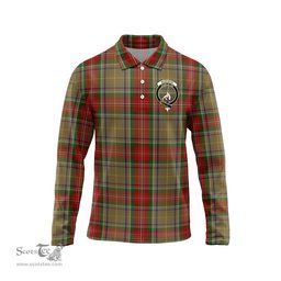 Scottish Muirhead Old Clan Crest Tartan Polo Long Sleeve Plaid Polo Shirt