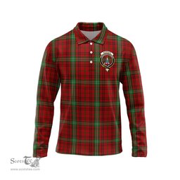 Scottish Morrison Clan Crest Tartan Polo Long Sleeve Plaid Polo Shirt