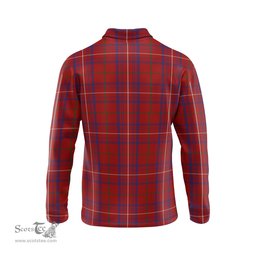 Scottish Rose Tartan Long Sleeve Plaid Polo Shirt