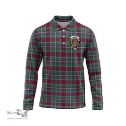 Scottish Spens (Spence) Clan Crest Tartan Polo Long Sleeve Plaid Polo Shirt