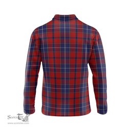 Scottish Wishart Dress Tartan Long Sleeve Plaid Polo Shirt
