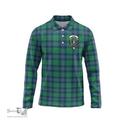 Scottish Shaw Ancient Clan Crest Tartan Polo Long Sleeve Plaid Polo Shirt
