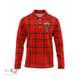 Scottish MacDonell of Keppoch Modern Clan Crest Tartan Polo Long Sleeve Plaid Polo Shirt
