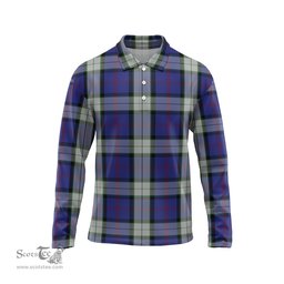 Scottish Sinclair Dress Tartan Long Sleeve Plaid Polo Shirt