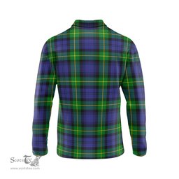 Scottish Meldrum Clan Crest Tartan Polo Long Sleeve Plaid Polo Shirt