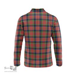 Scottish MacPherson Ancient Clan Crest Tartan Polo Long Sleeve Plaid Polo Shirt