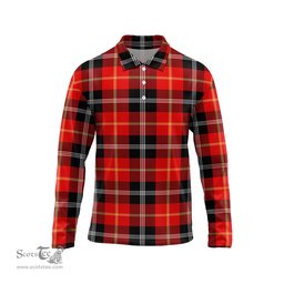 Scottish Majoribanks Tartan Long Sleeve Plaid Polo Shirt