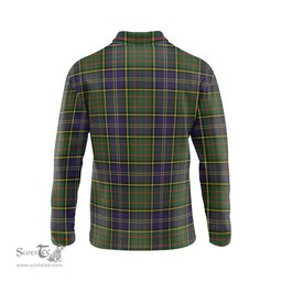Scottish MacMillan Hunting Modern Tartan Long Sleeve Plaid Polo Shirt