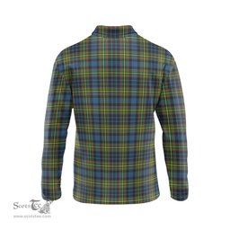 Scottish MacLellan Ancient Clan Crest Tartan Polo Long Sleeve Plaid Polo Shirt