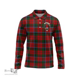 Scottish MacNaughton Clan Crest Tartan Polo Long Sleeve Plaid Polo Shirt