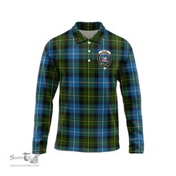 Scottish MacNeil of Barra Clan Crest Tartan Polo Long Sleeve Plaid Polo Shirt