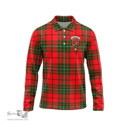 Scottish MacAulay Modern Clan Crest Tartan Polo Long Sleeve Plaid Polo Shirt