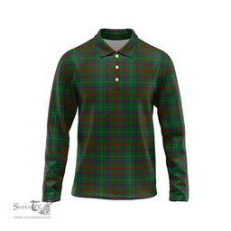 Scottish Shaw of Tordarroch Green Hunting Tartan Long Sleeve Plaid Polo Shirt
