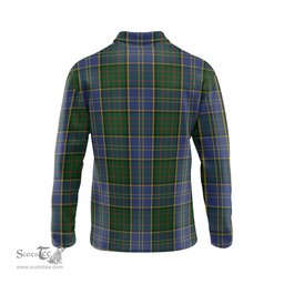 Scottish MacMillan Hunting Clan Crest Tartan Polo Long Sleeve Plaid Polo Shirt