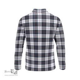 Scottish MacRae Dress Modern Tartan Long Sleeve Plaid Polo Shirt