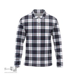 Scottish MacRae Dress Modern Tartan Long Sleeve Plaid Polo Shirt