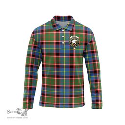 Scottish Norvel Clan Crest Tartan Polo Long Sleeve Plaid Polo Shirt