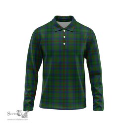 Scottish Moncrieff of Atholl Tartan Long Sleeve Plaid Polo Shirt