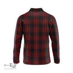 Scottish Menzies Hunting Clan Crest Tartan Polo Long Sleeve Plaid Polo Shirt