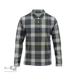 Scottish Pritchard Tartan Long Sleeve Plaid Polo Shirt