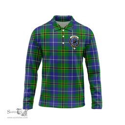Scottish Turnbull Hunting Clan Crest Tartan Polo Long Sleeve Plaid Polo Shirt