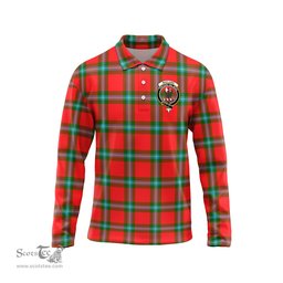 Scottish MacLaine of Loch Buie Clan Crest Tartan Polo Long Sleeve Plaid Polo Shirt