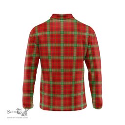 Scottish Morrison Red Modern Clan Crest Tartan Polo Long Sleeve Plaid Polo Shirt