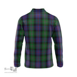 Scottish Rose Hunting Tartan Long Sleeve Plaid Polo Shirt