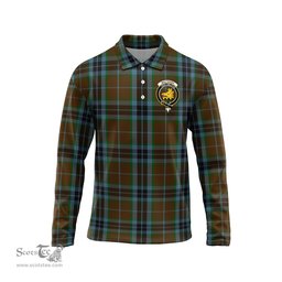 Scottish MacTavish Hunting Clan Crest Tartan Polo Long Sleeve Plaid Polo Shirt