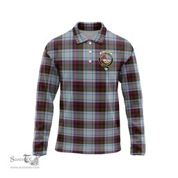 Scottish MacDonald Dress Ancient Clan Crest Tartan Polo Long Sleeve Plaid Polo Shirt