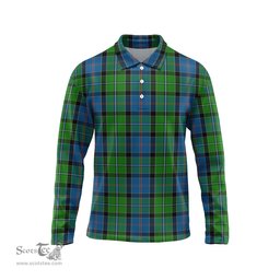Scottish Stirling Tartan Long Sleeve Plaid Polo Shirt