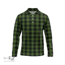 Scottish MacIver Hunting Tartan Long Sleeve Plaid Polo Shirt